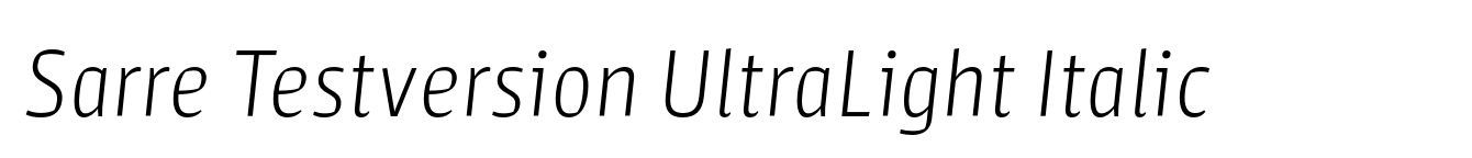 Sarre Testversion UltraLight Italic